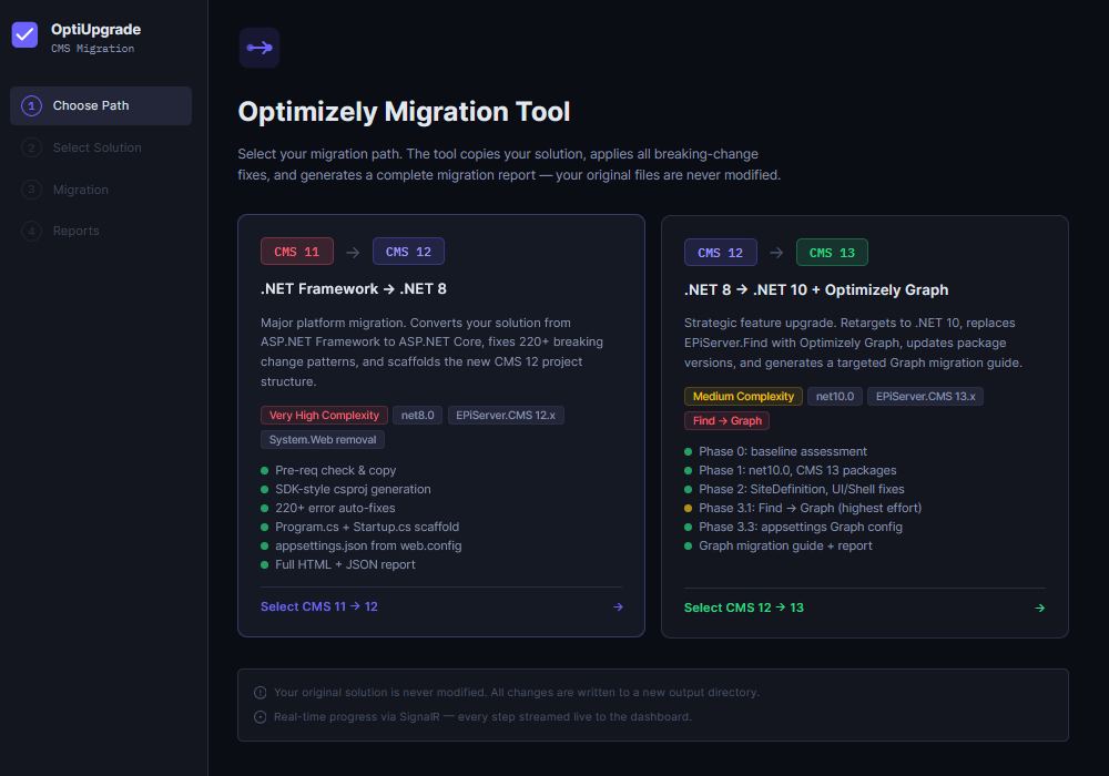 Select Migration Path