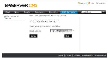 Registration wizard