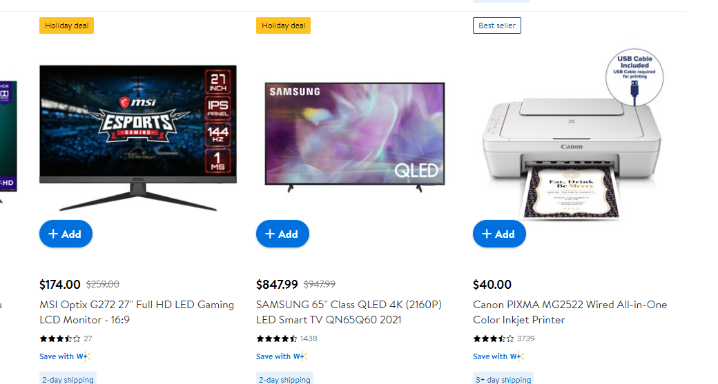 product flags on walmart.com eCommerce store