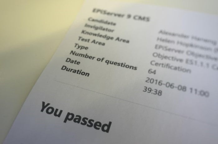 episerver-exam-result