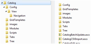 Catalog Management Specific File Structure
