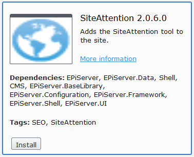 SiteAttention for EPiServer 7