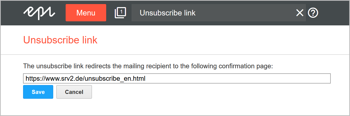 Unsubscribe link