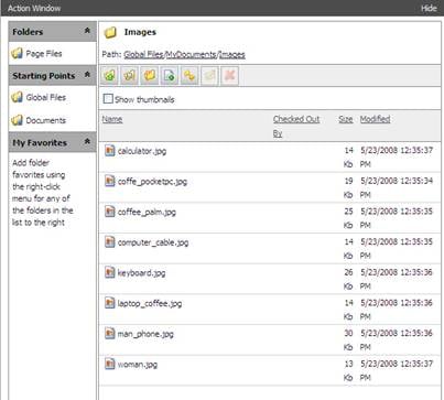 File view in EPiServer CMS file manager