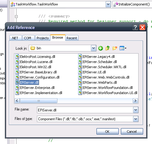 Adding a reference to EPiServer.dll