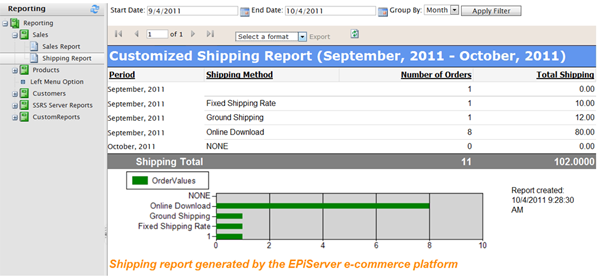 Customized Shipping Report