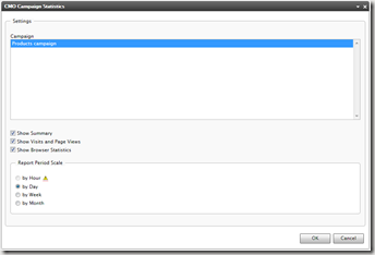 Campaign Statistics gadget settings