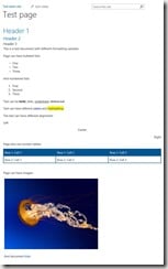 A test page in SharePoint 2013