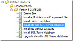 install site and sql server database